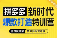 玺承 拼多多新时代爆款打造特训营，全维度讲解拼多多运营逻辑